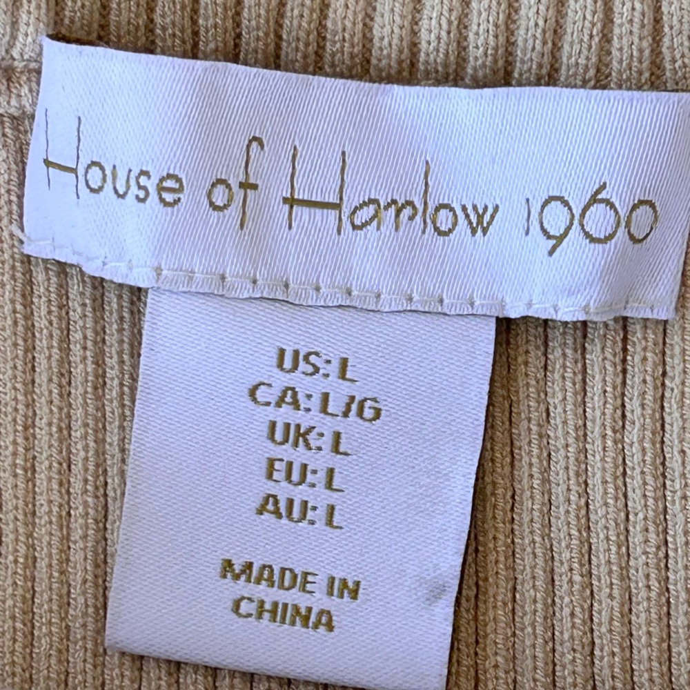 House of Harlow 1960 2Pc Sweater/Skirt Set Tan Size Large - Picture 7 of 12